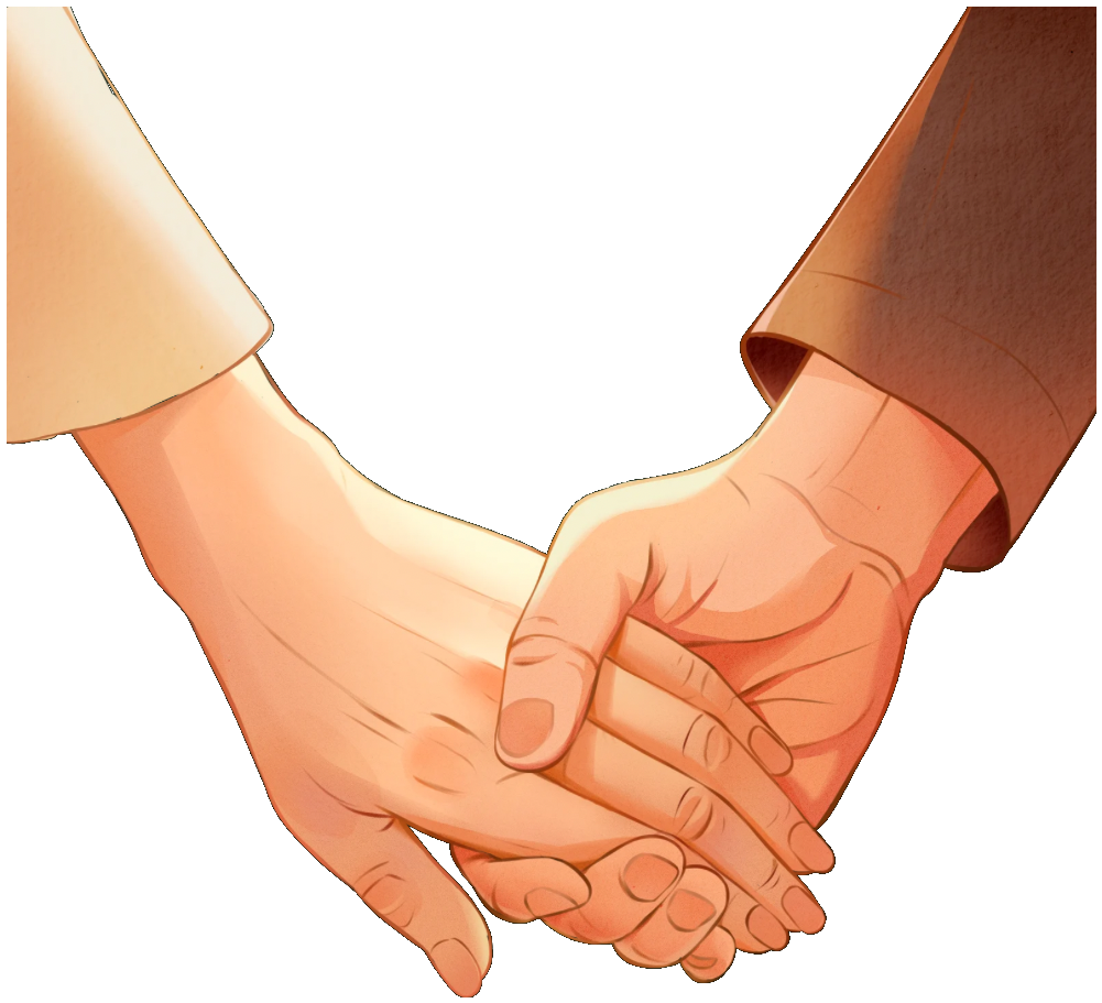 Two hands, holding